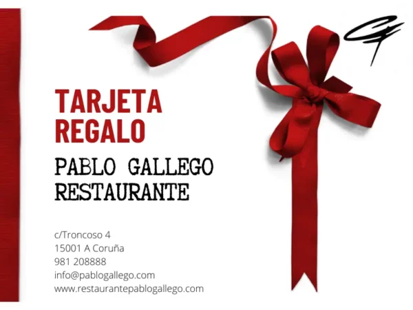 tarjeta regalo pablo gallego restaurante